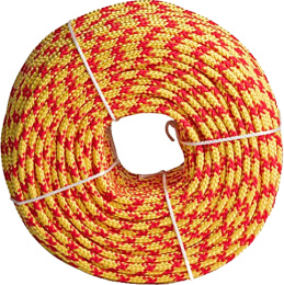 Шнур яхтенный Экстрим 10мм*50м 20-прядный нагрузка 980 кг желто-красный Петроканат (115317P)